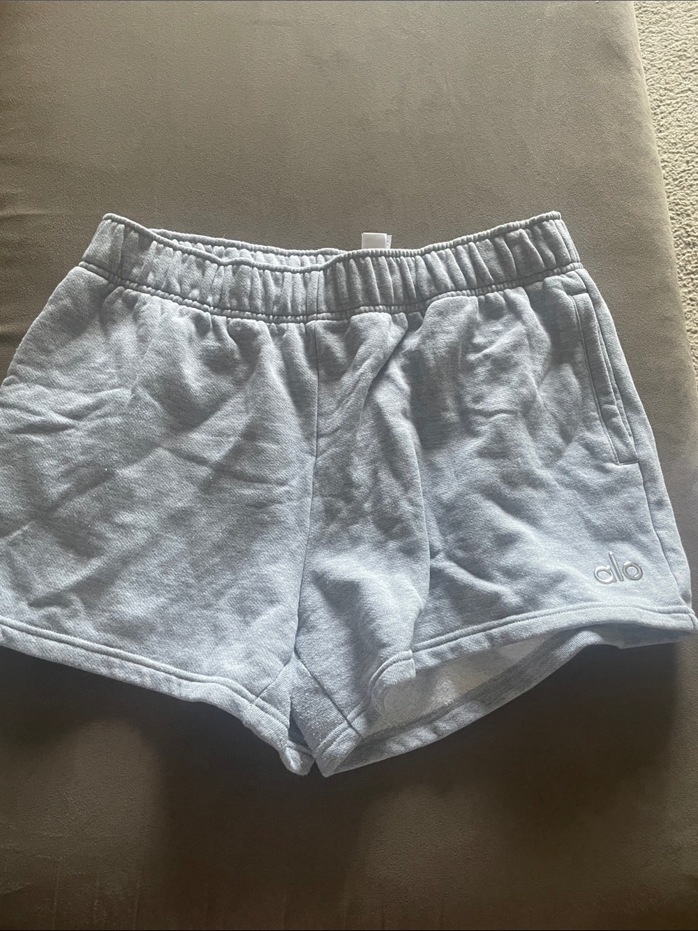 ALO Yoga Light Blue Terry Athletic Shorts